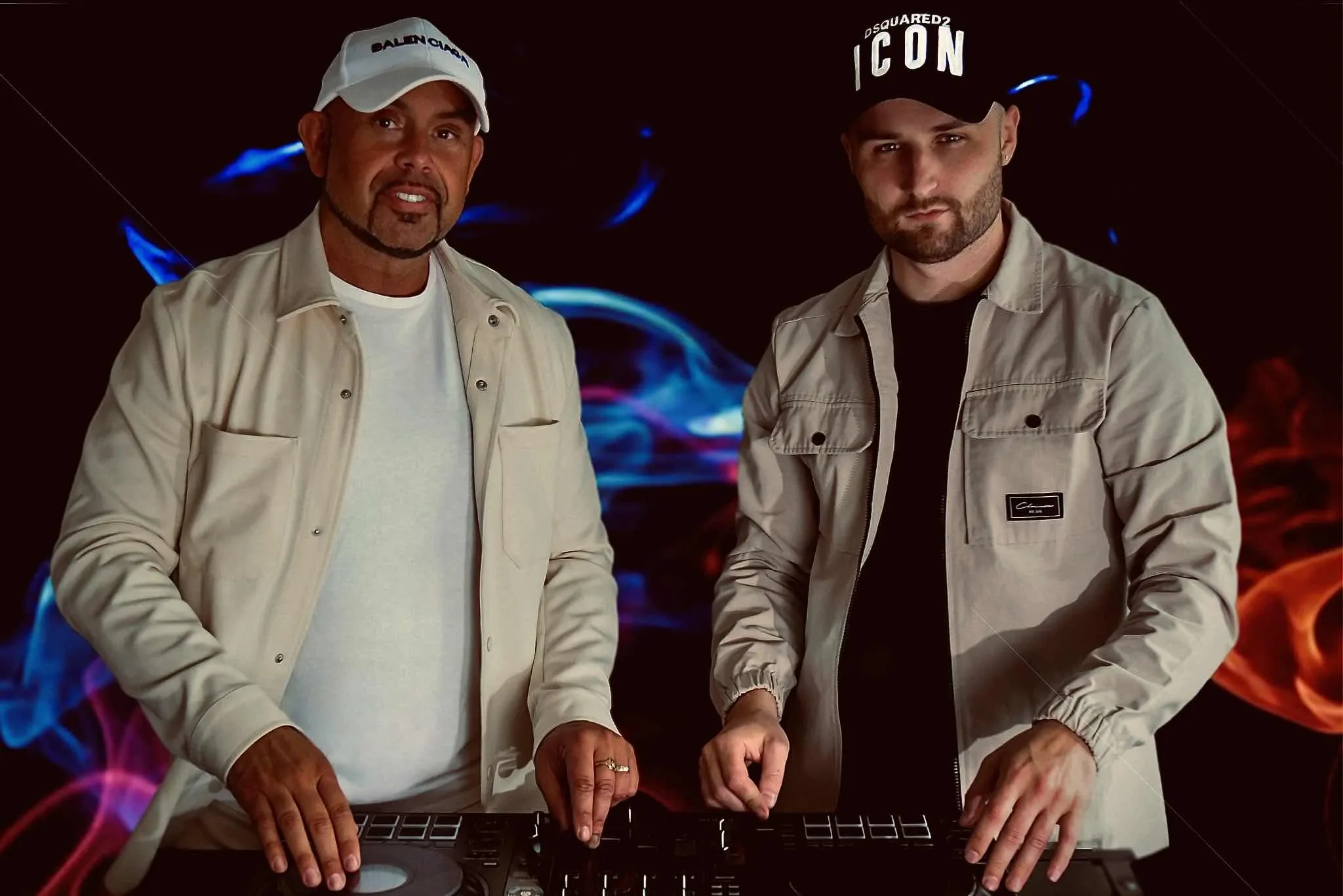 Shaun and Jon standing behind the decks